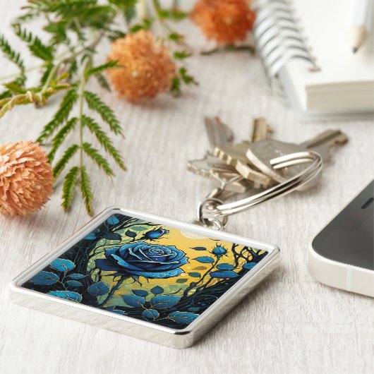 Blaue Rose Reben 2 m² Schlüsselanhänger (Seite)