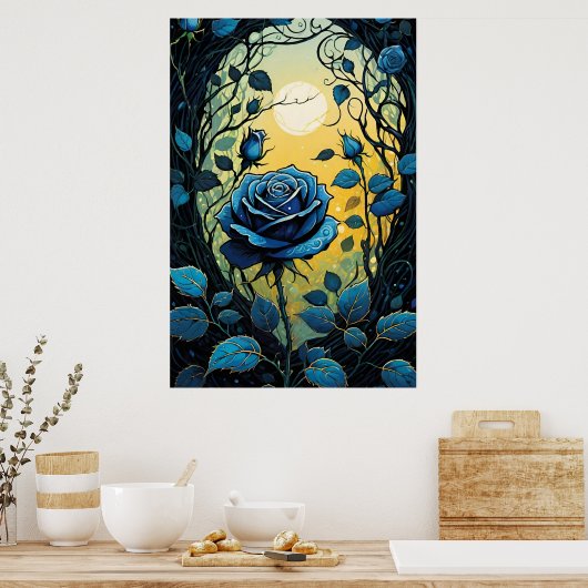 Blaue Rose Reben 2 Poster (Küche)