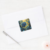 Blaue Rose Reben 2 Quadratischer Aufkleber (Umschlag)