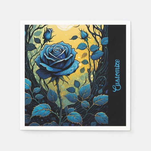 Blaue Rose Reben 2 Serviette (Vorderseite)