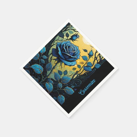 Blaue Rose Reben 2 Serviette (Ecke)