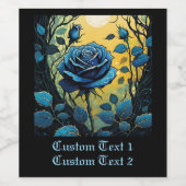 Blaue Rose Reben 2 Weinetikett (Einzelnes Label)