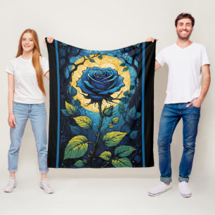 Blaue Rose Reben 3 Fleecedecke