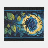 Blaue Rose Reben 3 Fleecedecke (Vorderseite (Horizontal))