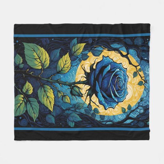 Blaue Rose Reben 3 Fleecedecke (Vorderseite (Horizontal))