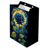 Blaue Rose Reben 3 Mittlere Geschenktüte (Rückseite Schrägansicht)