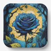 Blaue Rose Reben 3 Pappteller (Vorderseite)