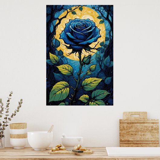 Blaue Rose Reben 3 Poster (Küche)