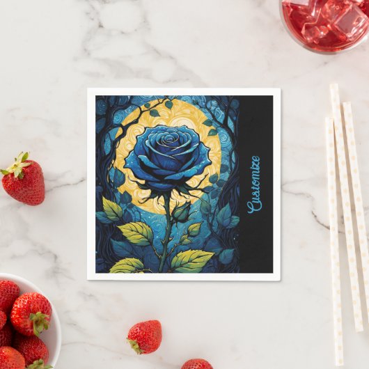 Blaue Rose Reben 3 Serviette (Beispiel)