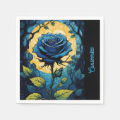 Blaue Rose Reben 3 Serviette (Vorderseite)