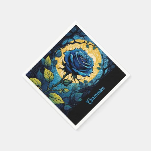 Blaue Rose Reben 3 Serviette (Ecke)