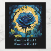 Blaue Rose Reben 3 Weinetikett (Einzelnes Label)