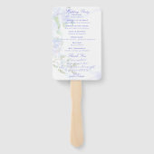 Blaue Rose-Ribbon-Monogramm-Hochzeit Fächer (Rückseite)
