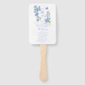 Blaue Rose-Ribbon-Monogramm-Hochzeit Fächer (Vorderseite)