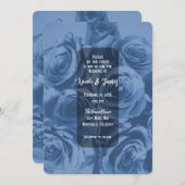 Blaue Rose Romantische Blumenstrauß-Bouquet Einladung (Vorne/Hinten)