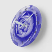 Blaue Rose Runde Wanduhr (Winkel)