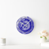 Blaue Rose Runde Wanduhr (Zuhause)