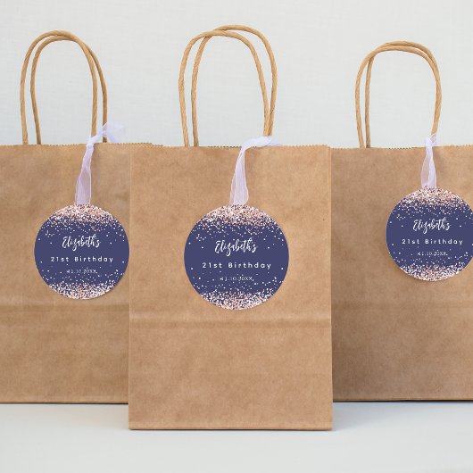 Blaue Rose Runder Aufkleber