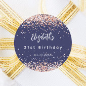 Blaue Rose Runder Aufkleber