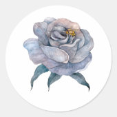 Blaue Rose Runder Aufkleber (Vorderseite)
