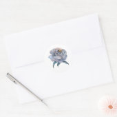 Blaue Rose Runder Aufkleber (Umschlag)