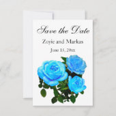 Blaue Rose Save The Date (Vorderseite)