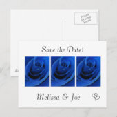 Blaue Rose Save the Date Postkarten (Vorne/Hinten)