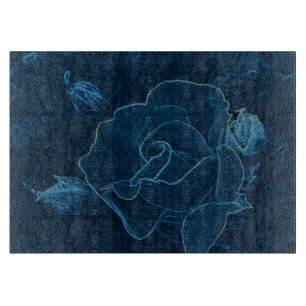 Blaue Rose Schneidebrett