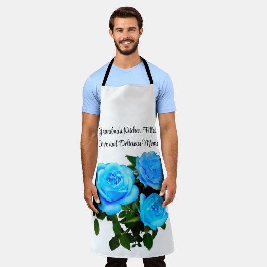Blaue Rose Schürze (Getragen)