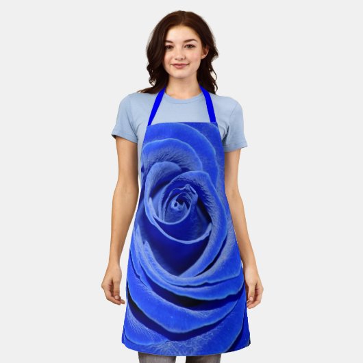 Blaue Rose Schürze (Getragen)