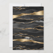 Blaue Rose Schwarzes Gold beliebiger Zahl Geburtst Einladung (Rückseite)