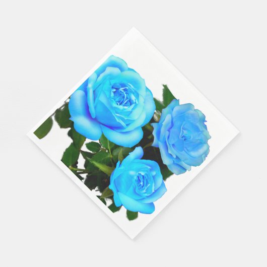Blaue Rose Serviette (Ecke)