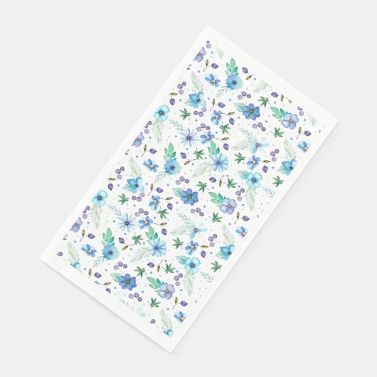 Blaue Rose Serviette (Ecke)