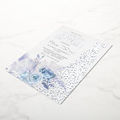 Blaue Rose Silberfolienkleid Sweet 16 Party Folieneinladung (Gedreht)