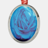 BLAUE ROSE SILBERNES ORNAMENT (Links)