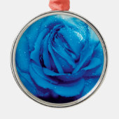 BLAUE ROSE SILBERNES ORNAMENT (Vorne)