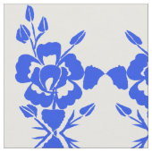 Blaue Rose Silhouette Baumwollgewebe Stoff (Nahaufnahme)