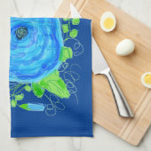 Blaue Rose Teetuch Küchentuch (Viertel Falte)