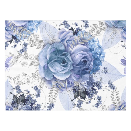 Blaue Rose Tischdecke (Vorderseite (Horizontal))