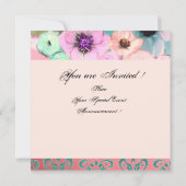 BLAUE ROSE UND ANEMONE BLUME BRAUTPARTY EINLADUNG (Rückseite)