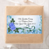 Blaue Rose und Bänder für Etiketten (Insitu)