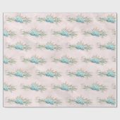 Blaue Rose und Blumenmuster Geschenkpapier (Flach)