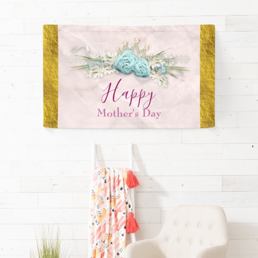 Blaue Rose und Blumenstrauß Muttertag Banner (Insitu)