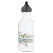 Blaue Rose und Crown Floral Bouquet Edelstahlflasche (Rechts)