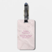 Blaue Rose und Crown Floral Bouquet Gepäckanhänger (Rückseite vertikal)