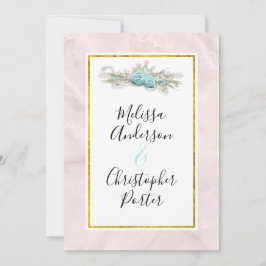 Blaue Rose und Crown Floral Bouquet Wedding Einladung