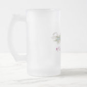 Blaue Rose und Crown Floral Bouquet Wedding Mattglas Bierglas (Links)