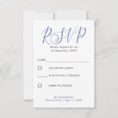 Blaue Rose und Eukalyptus Elegantes Quinceanera RSVP Karte (Rückseite)