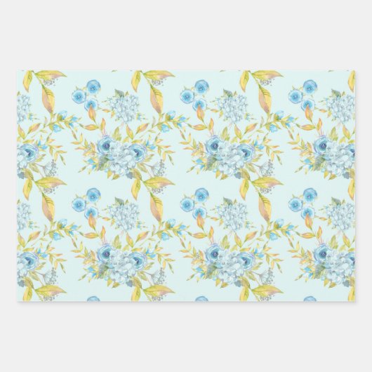 Blaue Rose und Folien Geschenkpapier Set (Vorderseite)