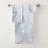 Blaue Rose und Glitzern Badhandtuch Set (Insitu)